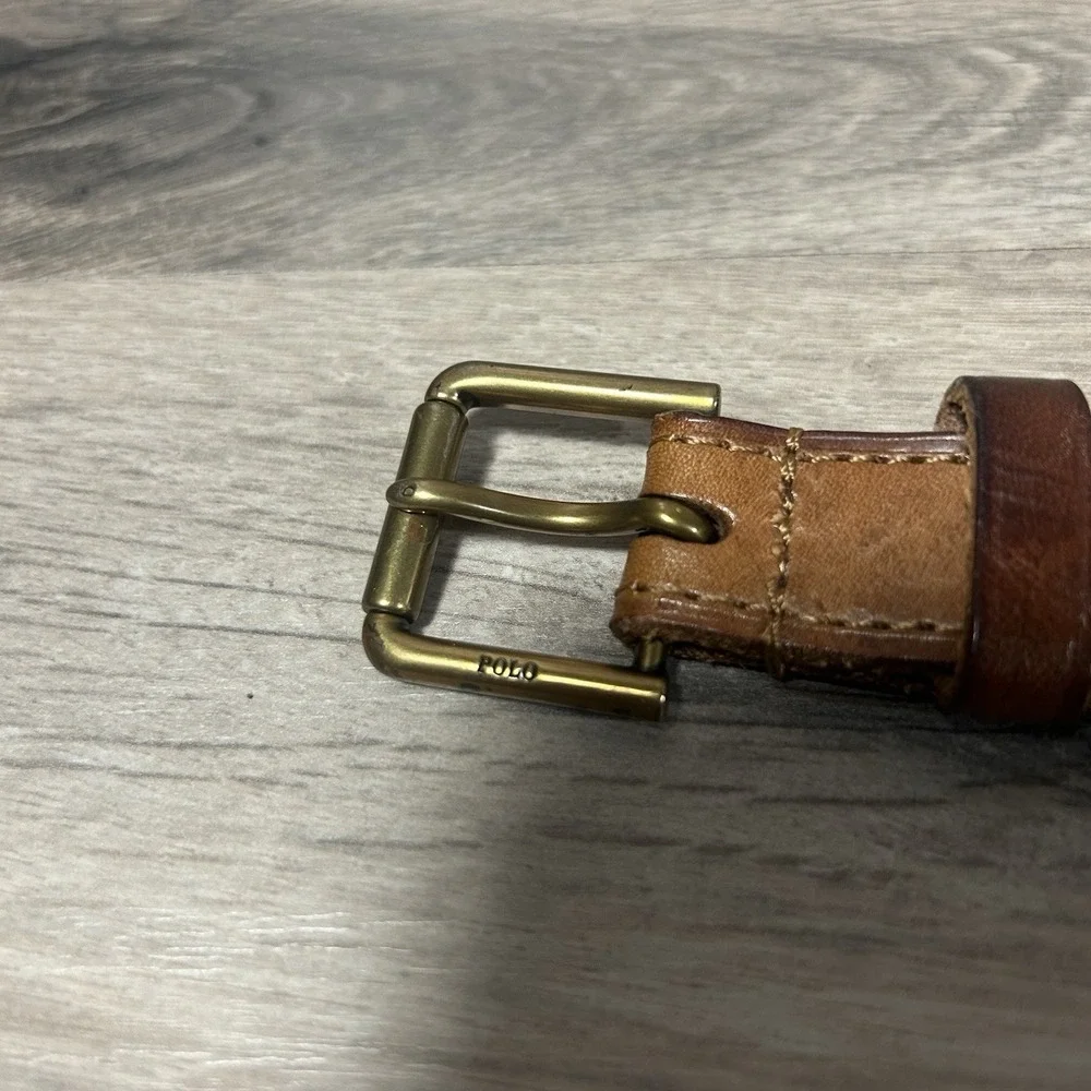 Polo Ralph Lauren Varsity Skull Needle Nos Brass Buckle Needle Nose Belt 42-44